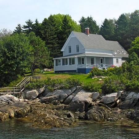 Maine house on coast